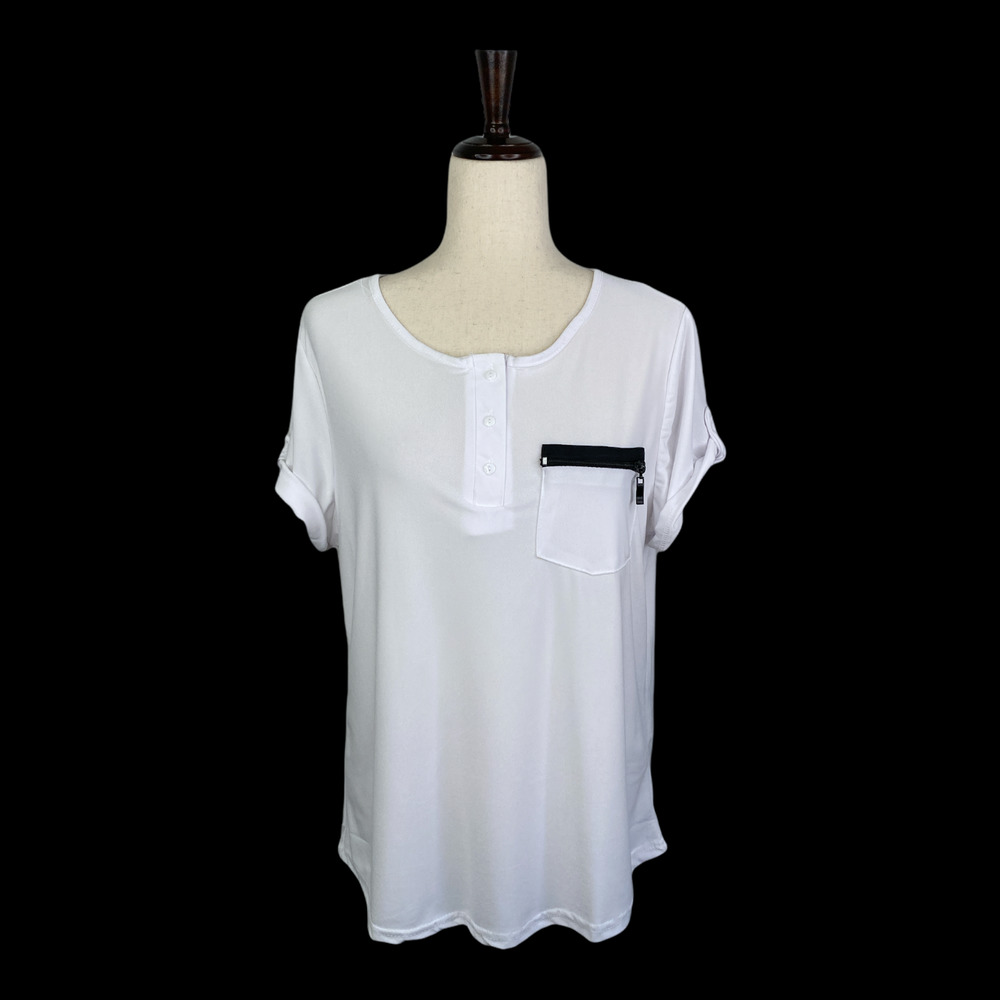 NWT Rouge Collection Zip Pocket Tee 2X